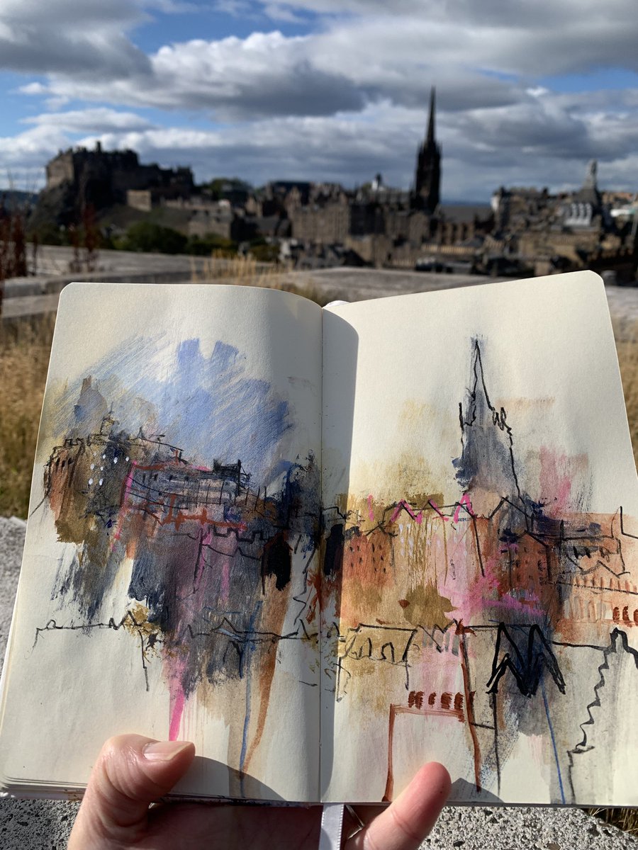 A few sketchbook pages filled today on the rooftop of the National Museum of Scotland #Edinburgh