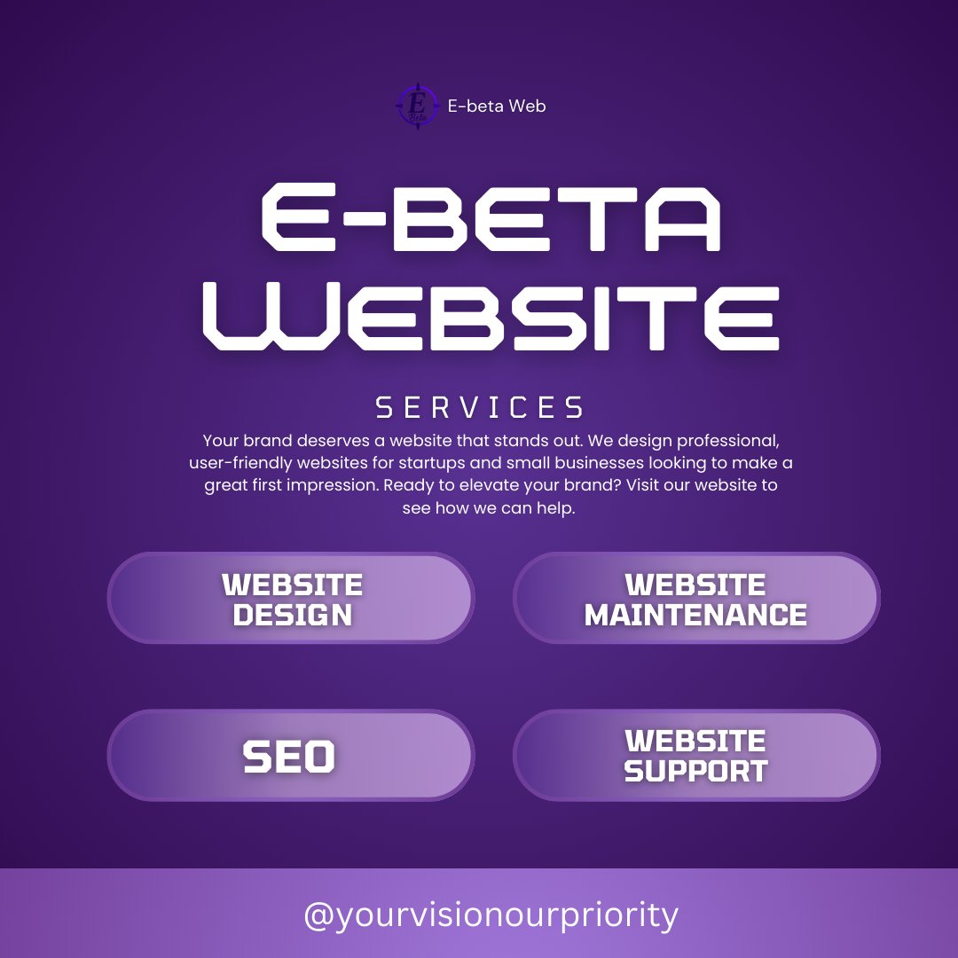 EbetaWeb's tweet image. Your brand deserves a website that stands out. We design professional, user-friendly websites for startups and small businesses looking to make a great first impression. Ready to elevate your brand? Contact Us Today. #Ebeta#WebDesigner #BusinessGrowth #UIUX