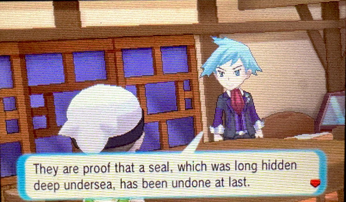 henriqueguzella's tweet image. O rompimento do selo de abertura da caverna submarina ganha contornos mais dramáticos, com sua luz podendo ser vista de longe e chocando os moradores locais. #PokemonOmegaRuby