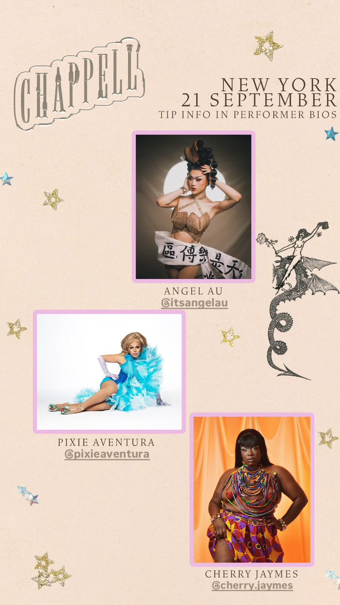 chappell roan has announced her opening queens for ‘visions of damsels &amp; other dangerous things’ tour forest hills night two!

angel au, pixie aventura &amp; cherry jaymes ⋆˙⟡
