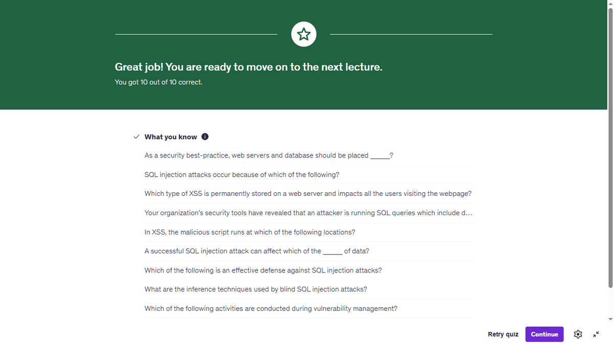 Atamzyofficial's tweet image. DAY 21 OF 100
WEEK 3 OF (LEARNING CYBER SECURITY)
>Learnt Vulnerability Management
> Took my QUIZ and got 10 out of 10 questions... This one was hard Ngl .. but I scaled through ๐
#letslearntogether
#Cybersecurity