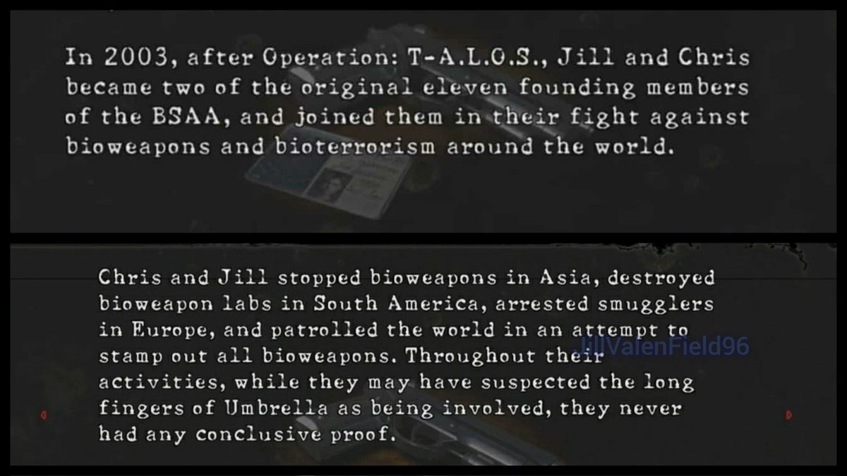 JillJVF96's tweet photo. Soon after Umbrella's End,#JillValentine & #ChrisRedfield spent 3 years to eliminate bioterrorism around the world as BSAA founders till #LostinNightmares.
#REDeathIsland affair's officialy their first mission together since then
#ResidentEvil #REBHFun #ValenField #バイオハザード https://t.co/ZuN0lsoOrX