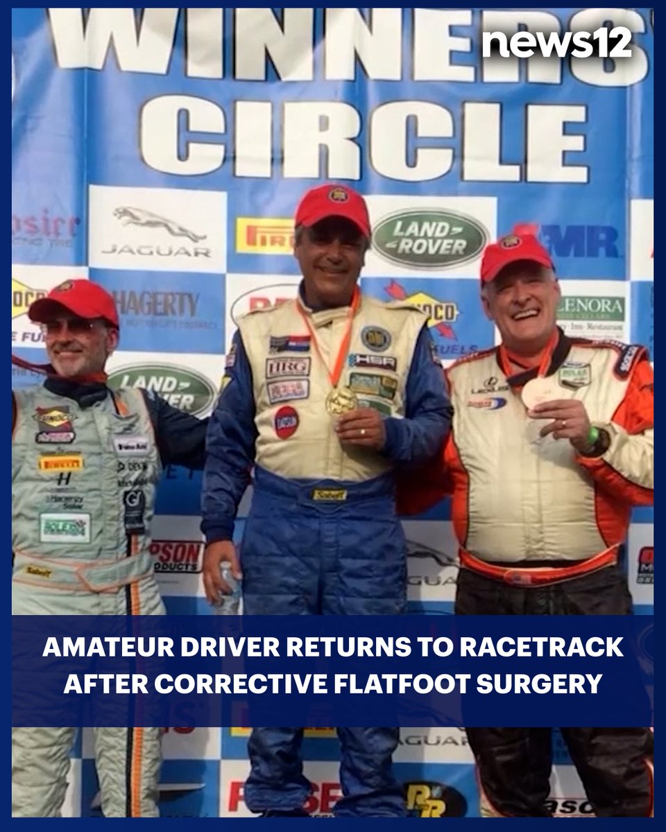 News12NJ's tweet image. RECONSTRUCTION SURGERY: An amateur driver was able to return to the racetrack five and half months after having surgery to correct a lifelong foot issue. 

#News12 #RaceCar #RaceTrack #DaveHutchings #Health #FootSurgery #LocalNews #NewJersey

🔗 bit.ly/4ms5EIA 👈🏼
