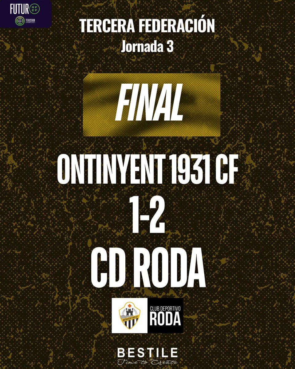 ⏱️ FINAL | <a href="/ontinyent1931cf/">Ontinyent 1931 CF</a> 1-2 #CDRoda

¡Y FINAL ➕3️⃣! ¡Llegó la primera victoria de la temporada con goles de Morón y Marzà!

¡Seguimos sumando, equipo 💪!

🏆 J3 #TerceraFederación | #OntinyentRoda #SomRoda