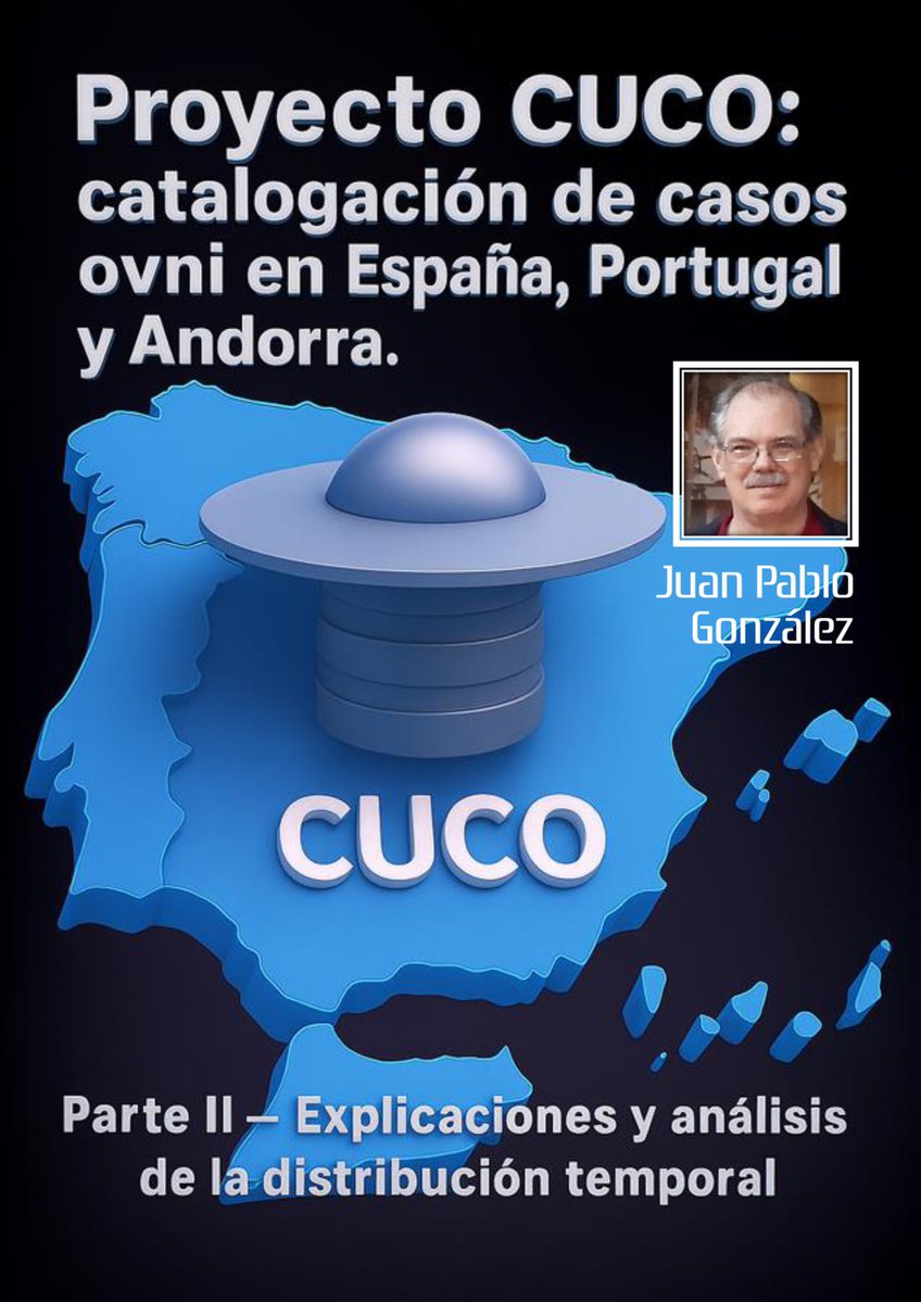 Carlos González (@carlosg58581551) on Twitter photo Ya está disponible el primer análisis estadístico elaborado por @cucoproject del Catálogo Unificado de Casuística OVNI sobre más de 10000 casos de avistamiento en España:
proyecto-cuco.blogspot.com/2025/09/ovnis-…
Publicado además en el nº 9 <a href="/RevistaUfologia/">Revista de Ufología</a>. Ya está disponible el primer análisis estadístico elaborado por @cucoproject del Catálogo Unificado de Casuística OVNI sobre más de 10000 casos de avistamiento en España:
proyecto-cuco.blogspot.com/2025/09/ovnis-…
Publicado además en el nº 9 <a href="/RevistaUfologia/">Revista de Ufología</a>.