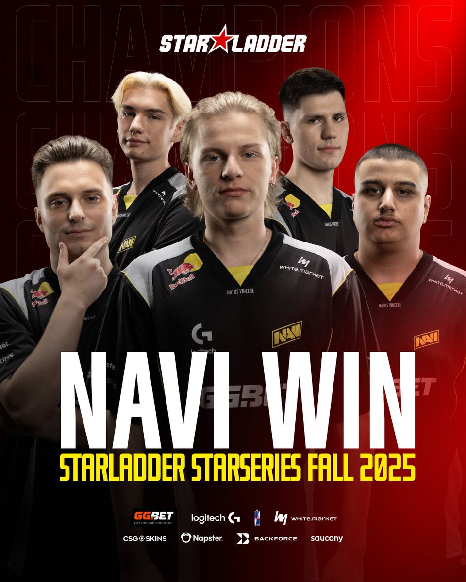 natusvincere's tweet image. WE ARE THE CHAMPIONS OF STARLADDER STARSERIES FALL 2025! 🏆
#navination