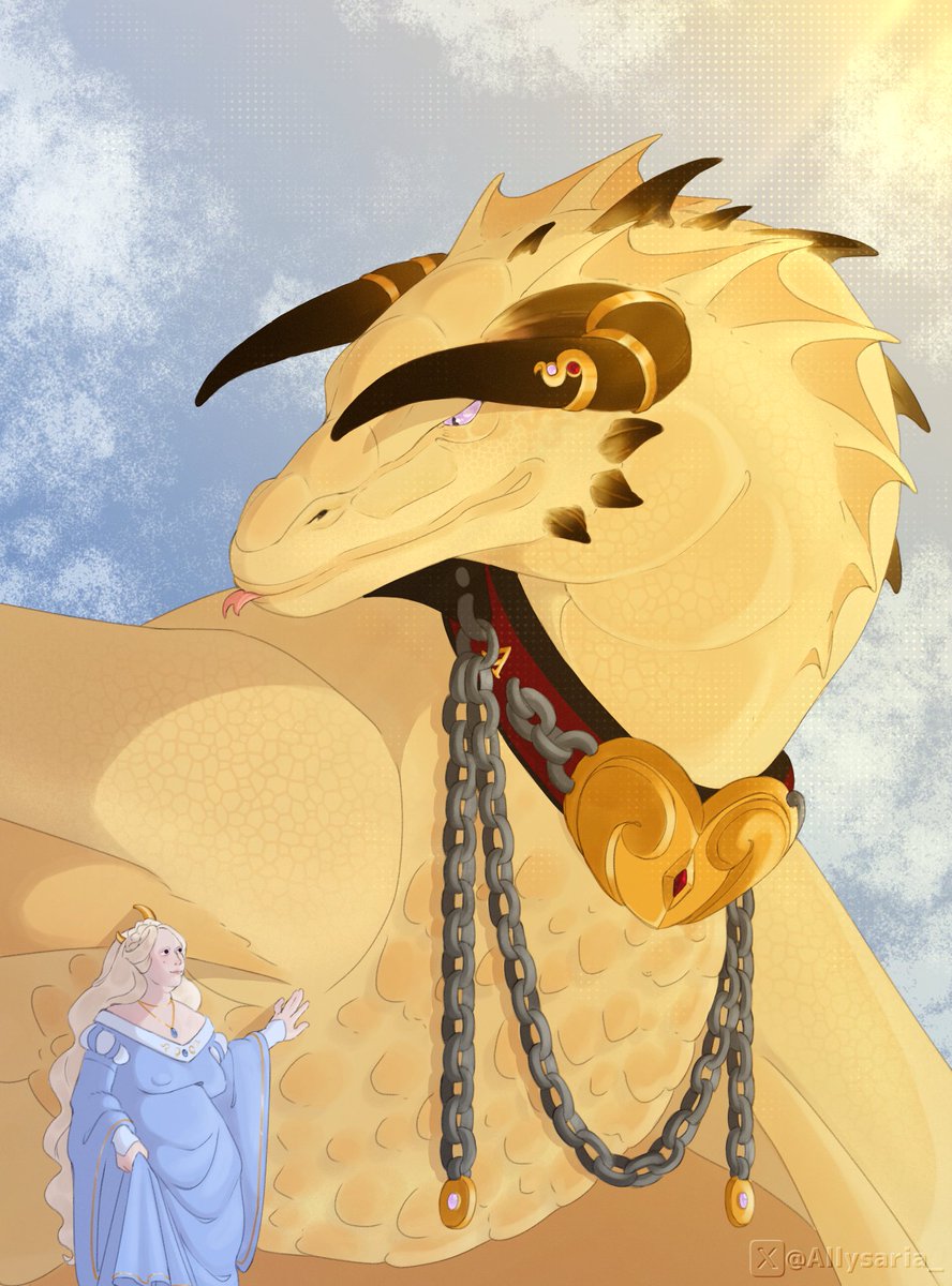 Allysaria_'s tweet photo. Two proud mother's paying eachother an early morning visit 💛💙
Ty for repost's in advance 
#fb #FireAndBlood #asoiaf  #art #fanart #digitalart #rhaenyra #teamblack  #RhaenyraTargaryen #QueenRhaenyraTargaryen #Dragon #Syrax https://t.co/jRtRSIc4ex