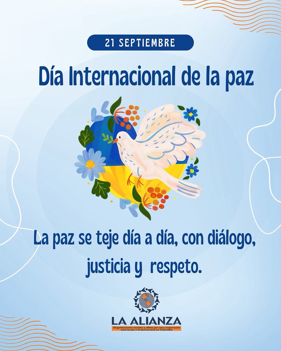 🌎✌️ En el #DíaInternacionalDeLaPaz
 reafirmamos nuestro compromiso de construir entornos libres de violencia, donde el diálogo, la justicia y el respeto por la vida sean el camino para transformar nuestros territorios. 💜🌱

#Justicia #Diálogo #Respeto #TerritoriosEnPaz