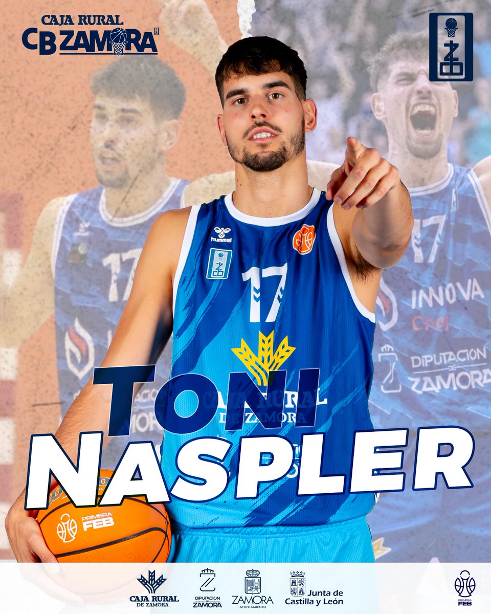 #PrimeraFEB | ¡¡¡FICHAJE!!!
 Como se esperaba, Toni Naspler volverá a defender la camiseta del Caja Rural CB Zamora tras desvincularse recientemente de BAXI Manresa.
📷<a href="/ClubBZAMORA/">CB Zamora</a>