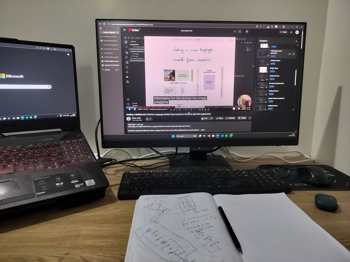 Day 2 of ML Journey 
> Modularized my vit implementation 
> Studied pali-gemma architecture in depth
> Coded Layer norm, feed forward layers and general debugging