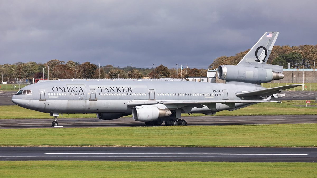 Omega Air 
Douglas DC-10-30(CF) N264DE 
PIK/EGPK Prestwick Airport
September 19, 2015
Photo credit Prestwick Aviation Photography 
#AvGeek #AvGeeks #Aviation #Airlines #Douglas #DC10 #Prestwick #PIK #OmegaAir