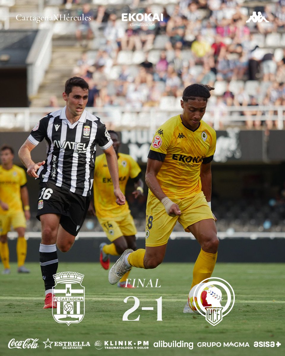 🔚 Final del partido en Cartagonova. 

FC Cartagena 2️⃣➖1️⃣  𝗛𝗲́𝗿𝗰𝘂𝗹𝗲𝘀 𝗖𝗙 
 
#CartagenaHércules
💙 #MachoHércules 🤍