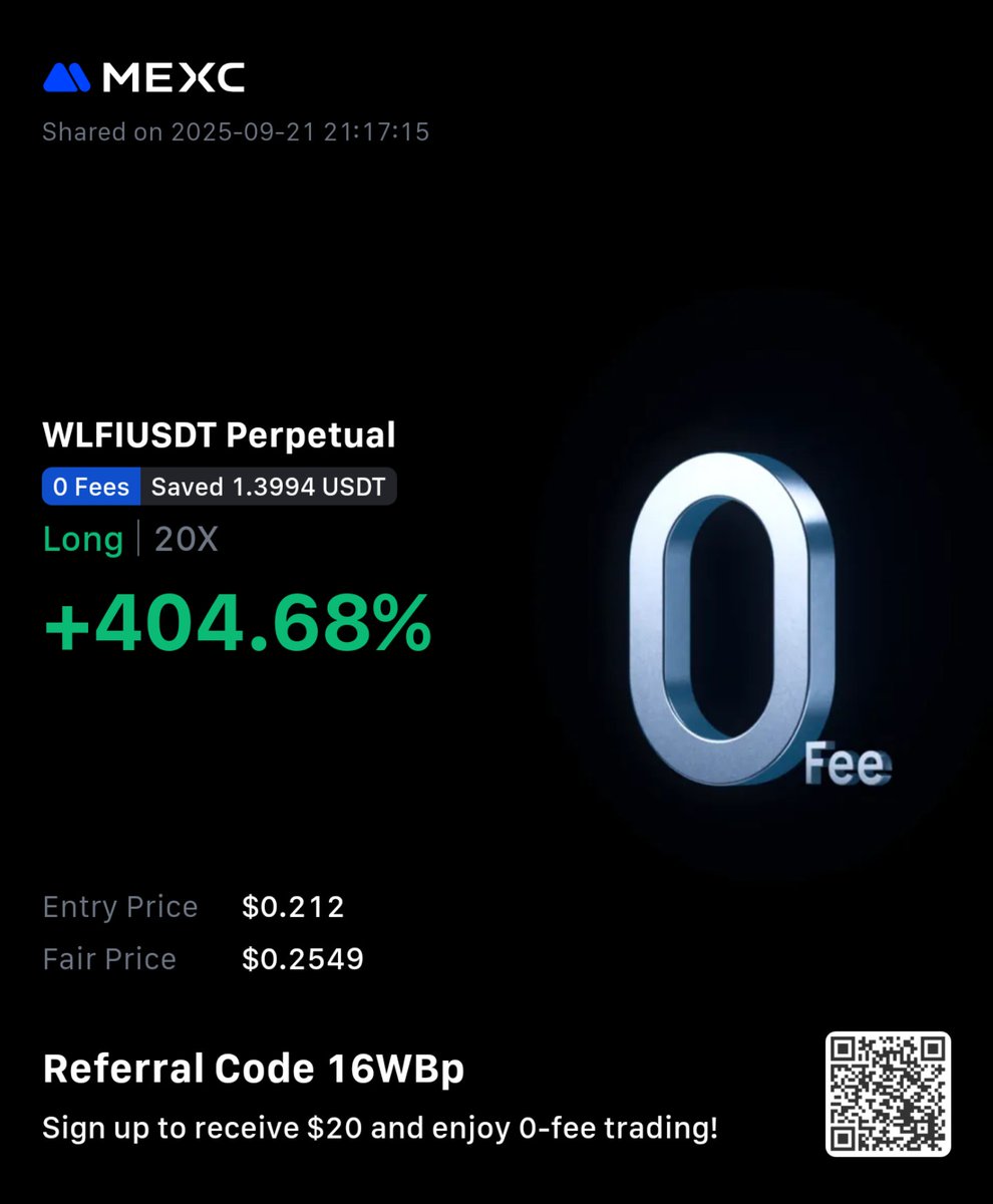 Yolun bahtın açık olsun $WLFI 
0.25 🚀