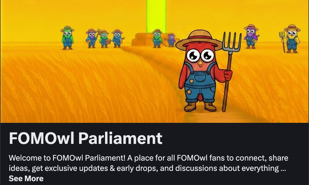Official FOMOwl x community: join the Parliament of wise owls.
x.com/i/communities/…