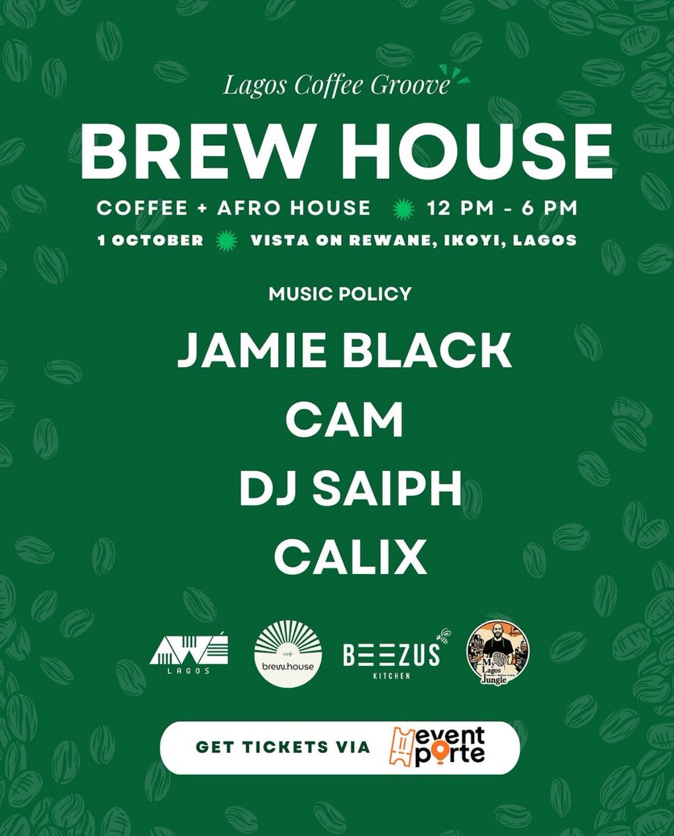 Oct 1, Join us at <a href="/AweLagos/">Awe Lagos</a> Brew House. 

Let’s Brew &amp; Groove