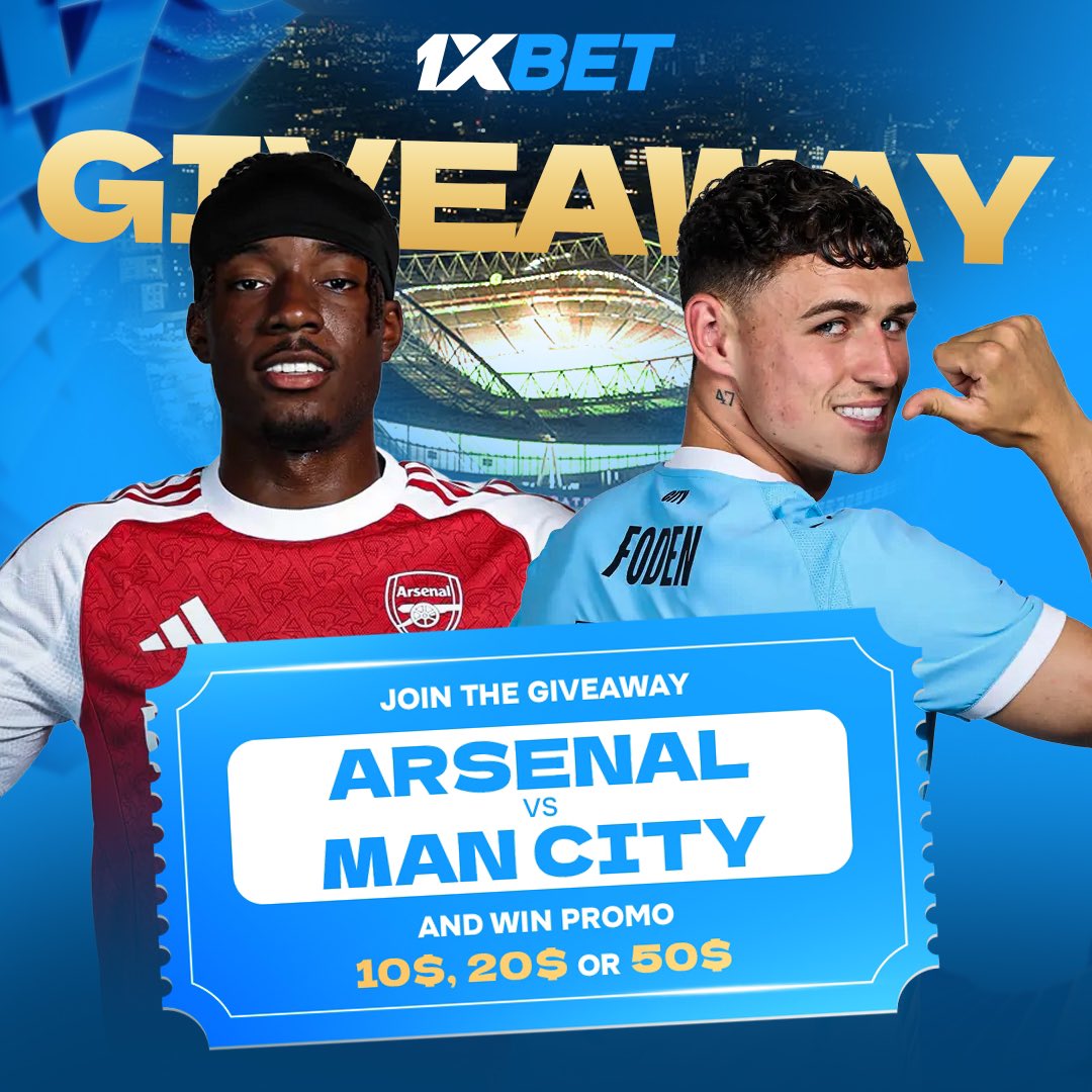 1xBet_Eng's tweet image. Arsenal 🆚 Man City. Here we go again 🍿 

We have a special contest for everyone!

• Join our live chat under this post 
• Stay active during the game 
• ❤️ this post &amp;amp; follow 
@1xBet_Eng

Let’s talk about prizes:
• 5 promo granted 
• +2 promo for every goal in this game…