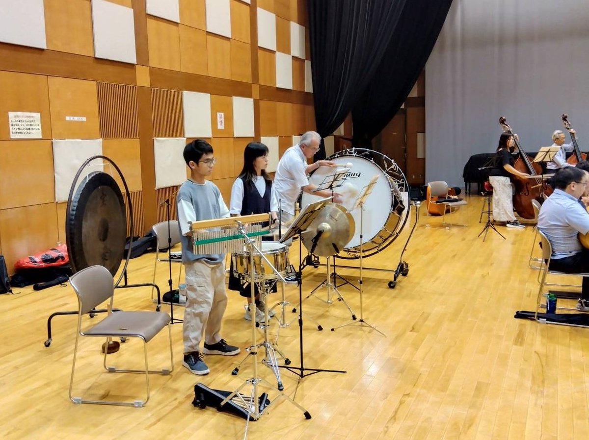 強化練習でした！パーカッションの賛助3名に参加いただいて『舞踊風組曲第二番』を中心に練習しました✨