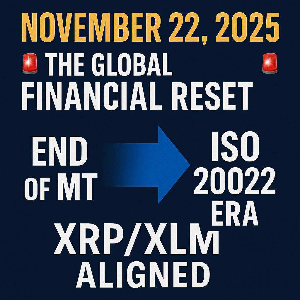 🚨NOV 22, 2025: GLOBAL PAYMENTS SWITCH TO ISO 20022 — SWIFT SLOWLY DIES 🚨

SWIFT’s legacy rails shut down. ISO 20022 takes over.

The language of money changes forever — and $XRP &amp; $XLM are in pole position. 🧵👇