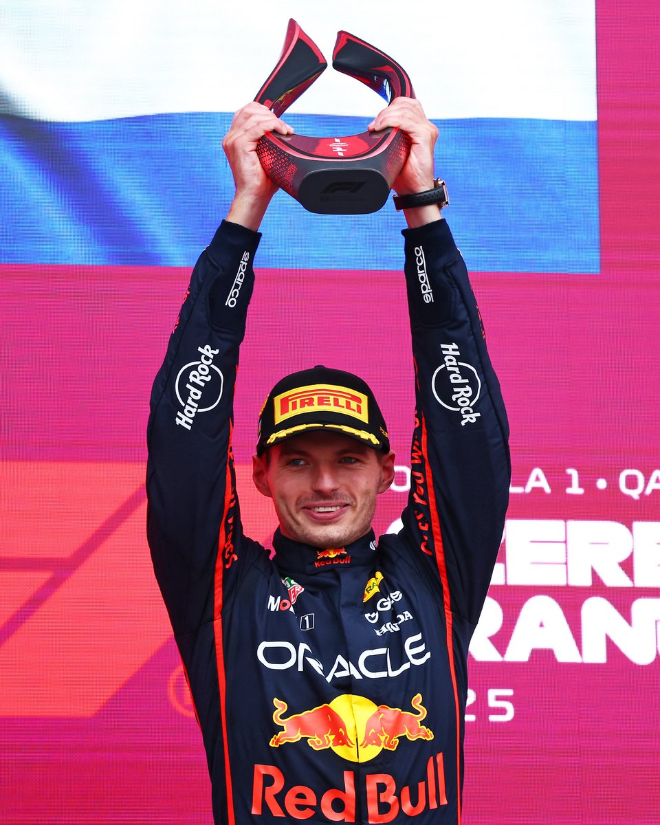 TAGHeuer's tweet image. Victory in Baku.

Wearing his TAG Heuer Monaco Calibre 11, @redbullracing driver @Max33Verstappen claims his second win in Azerbaijan and his fourth triumph of the 2025 season. #TAGHeuer #DesignedToWin