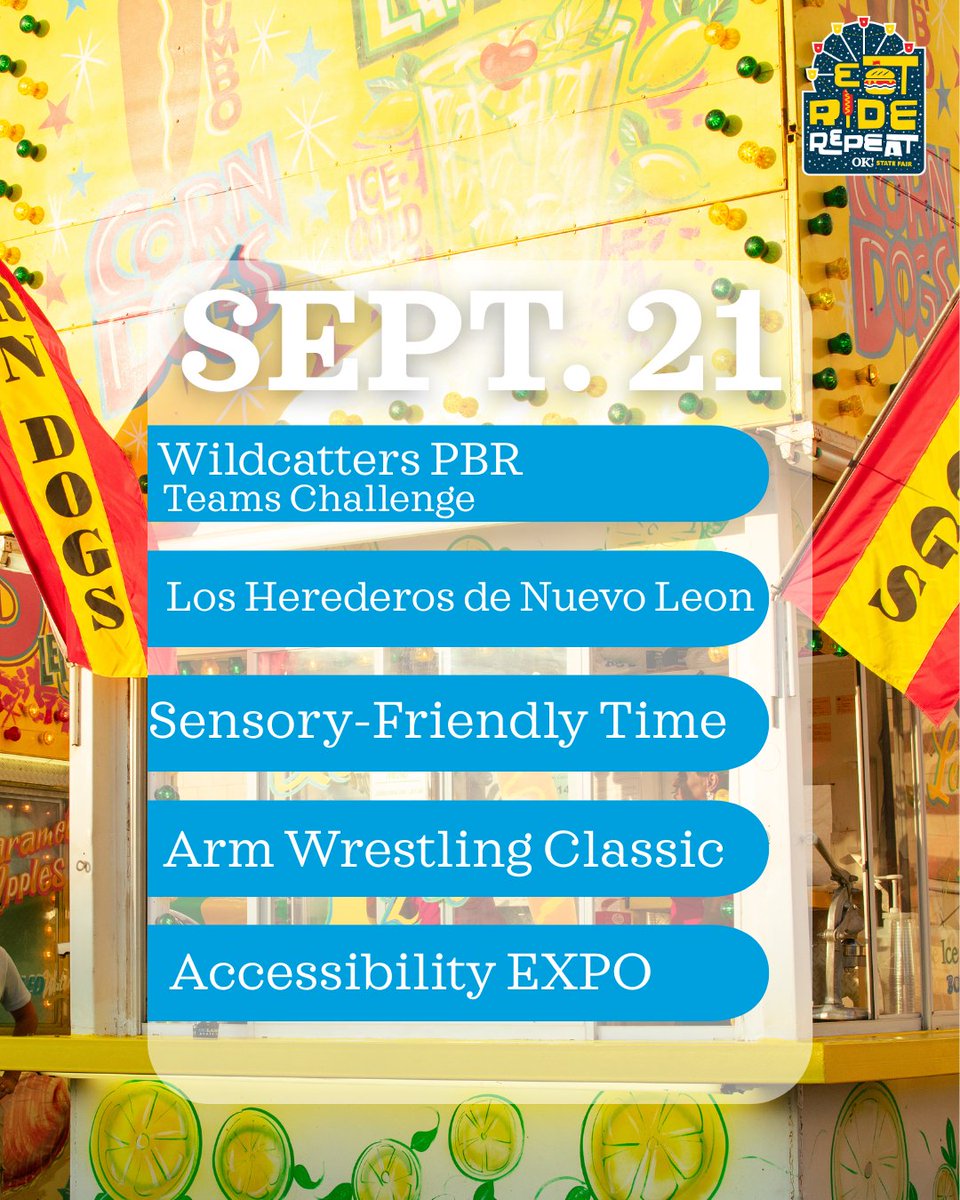 💖 Our last day?! Closing day! 🥲 End our 2025 Oklahoma State Fair season with us! 

See the full list here: 
bit.ly/3Tq9OoF