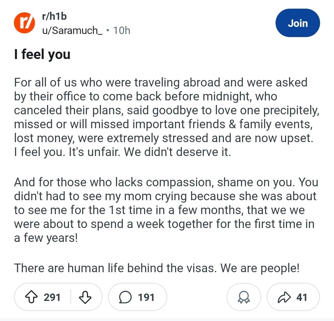 Reddit, which pretty universally appluaded the Kirk assassination, wants you to have compassion for overseas H1Bs