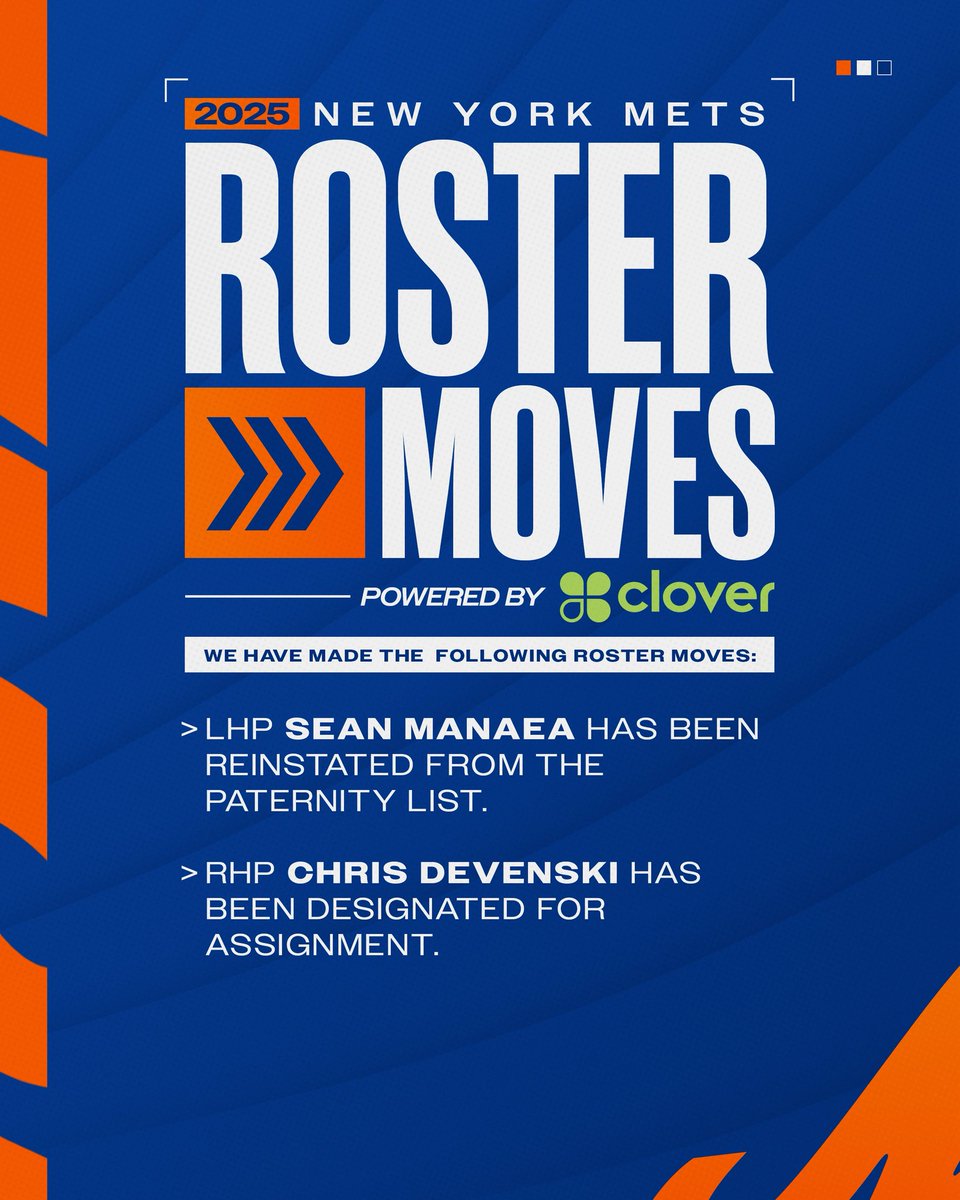 Mets's tweet image. We have made the following roster moves.

@clovercommerce | #LGM
