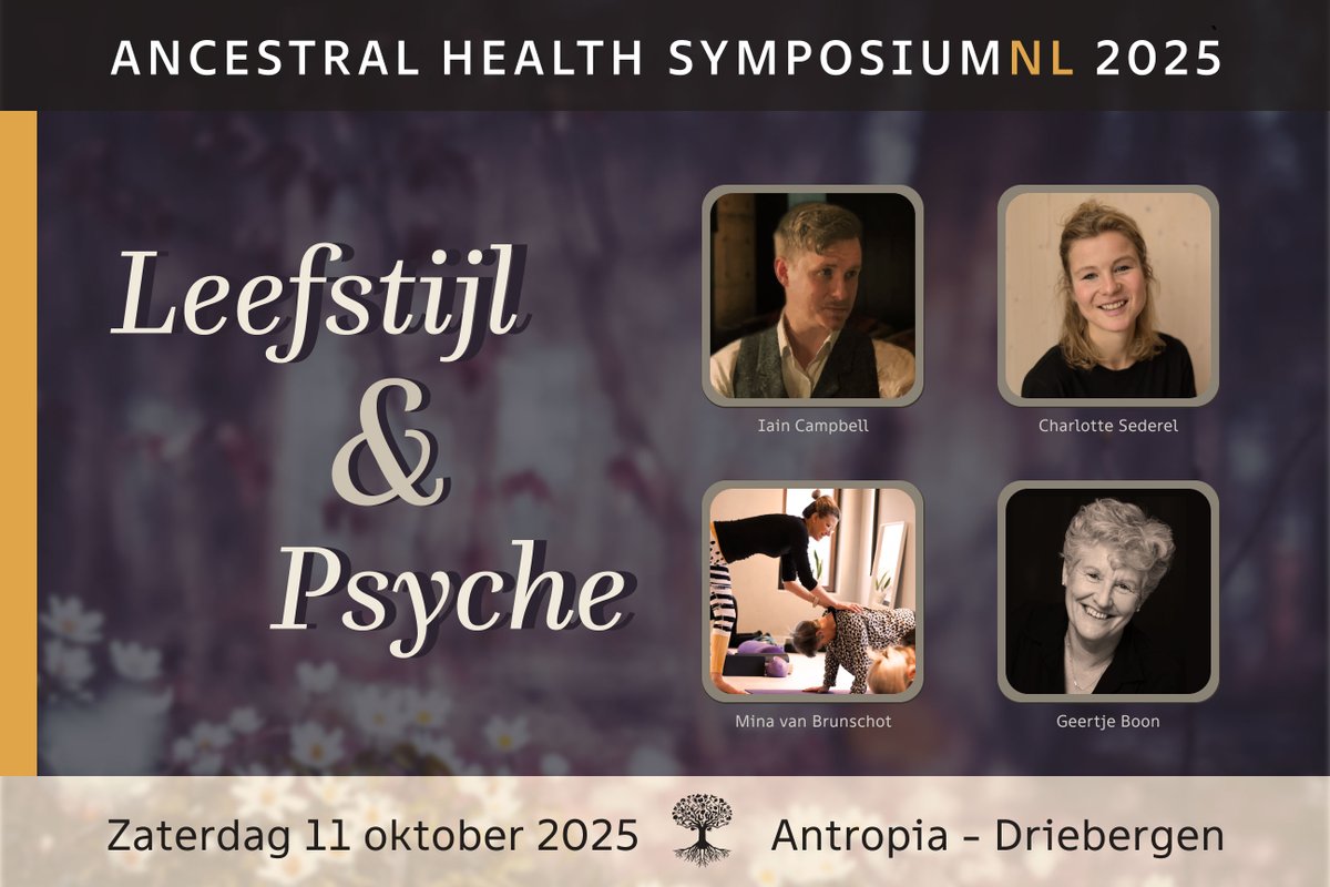 Het programma van het symposium op 11 oktober is compleet! Niet alleen zijn de keynote sprekers bevestigd, ook de clinics zijn rond. ancestralhealth.nl/symposium-2025/

Een mooie aanvulling op het inhoudelijke programma van de keynotes, waarbij je zelf kunt kiezen wat bij je past.