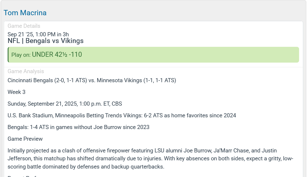 Capper Reviews (@capperreviews) on Twitter photo NFL Free Pick #RuleTheJungle vs #Skol
Courtesy of (<a href="/WryCape/">Tom Macrina (WryCape)</a>)
Check out our FreePicks Page for the hottest Free Picks on the Internet: capperreviews.com/free-sports-piβ¦
#gamblingtwitter #NFLpicks #FreePicks #FREEPICK #FreeBet #NFLonX NFL Free Pick #RuleTheJungle vs #Skol
Courtesy of (<a href="/WryCape/">Tom Macrina (WryCape)</a>)
Check out our FreePicks Page for the hottest Free Picks on the Internet: capperreviews.com/free-sports-piβ¦
#gamblingtwitter #NFLpicks #FreePicks #FREEPICK #FreeBet #NFLonX