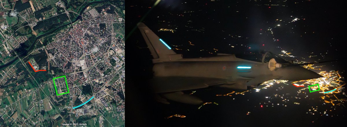 RAF Typhoon flying over Ostrołęka, Poland.
📍Very Approx Grid - 53.041988, 21.575342
<a href="/GeoConfirmed/">GeoConfirmed</a>