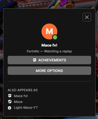 B0mbasticBaboon's tweet photo. 10x fncs grands finalist Mace fv! who has played with oatley goatley has now addded me on my friends list, selling account 20 usd https://t.co/mz3LT7qDbl