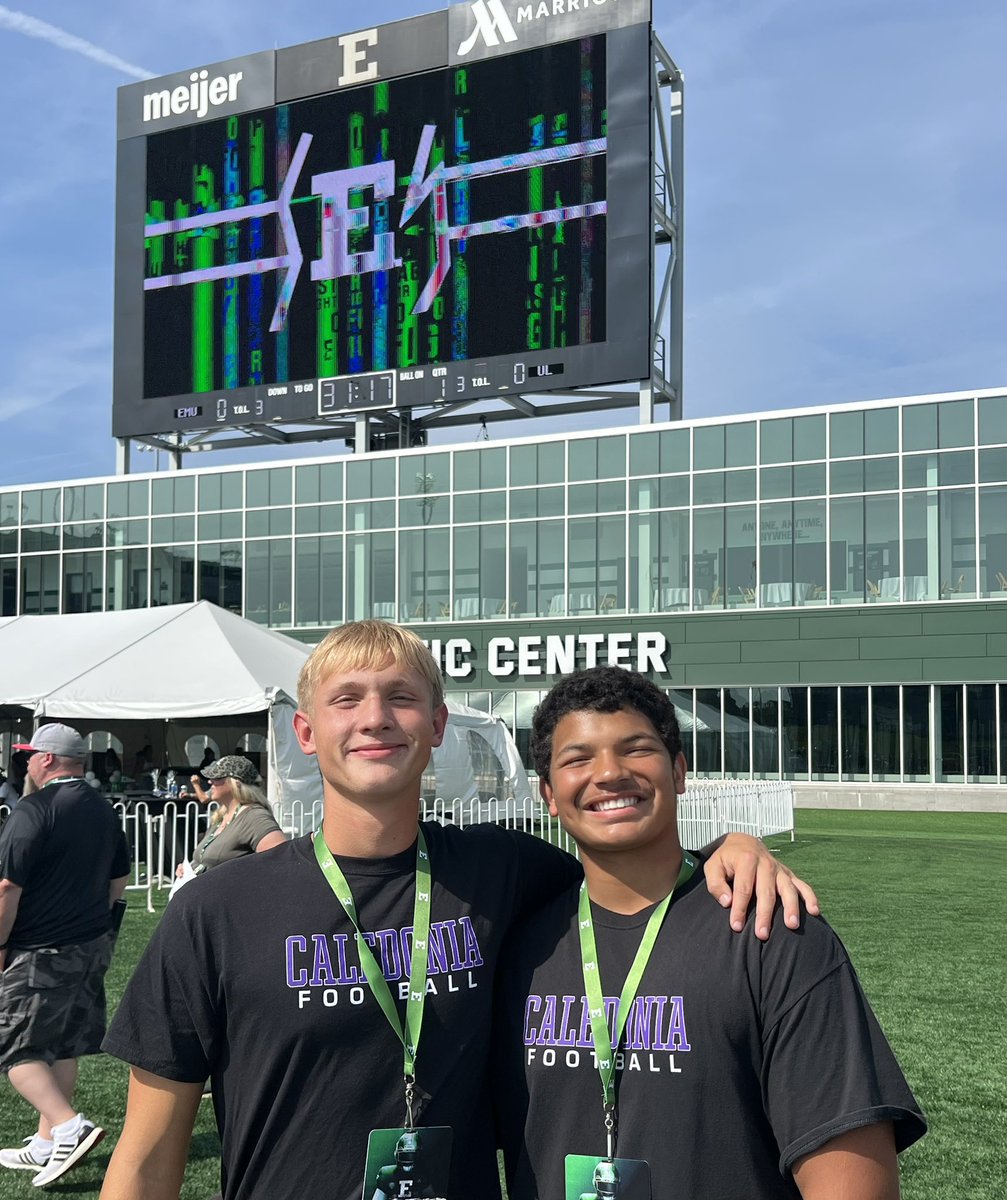 Bryce Backus (@brycebackus42) on Twitter photo Appreciate the visit to <a href="/EMUFB/">Eastern Michigan Football</a> and seeing them finish and get the win!  As <a href="/Coach_Creighton/">Chris Creighton</a> said watch how they finish! Thanks to some of the players giving me a tour and hanging out as well. <a href="/M__Piatkowski/">COACH PIKE</a> <a href="/mglassiii/">MIKE GLASS III</a> <a href="/CoachBHumbert/">Brock Humbert</a> <a href="/Coach_Collett/">Jeffrey Collett</a> <a href="/CaledoniaFootb1/">Caledonia Football</a> <a href="/AllenTrieu/">Allen Trieu</a> Appreciate the visit to <a href="/EMUFB/">Eastern Michigan Football</a> and seeing them finish and get the win!  As <a href="/Coach_Creighton/">Chris Creighton</a> said watch how they finish! Thanks to some of the players giving me a tour and hanging out as well. <a href="/M__Piatkowski/">COACH PIKE</a> <a href="/mglassiii/">MIKE GLASS III</a> <a href="/CoachBHumbert/">Brock Humbert</a> <a href="/Coach_Collett/">Jeffrey Collett</a> <a href="/CaledoniaFootb1/">Caledonia Football</a> <a href="/AllenTrieu/">Allen Trieu</a>