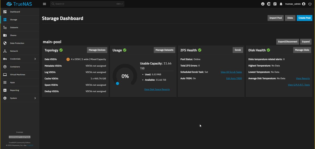 whoisshafaat's tweet image. SUCCESS! I was able to make my first ZFS pool yesterday. Almost 12TB of combined storage! Its striped (not redundant i know i know), These are random assorted hard drives so im not sure what raid to go with yet.

Maybe someone from the #sysops or #dev community can enlighten me!