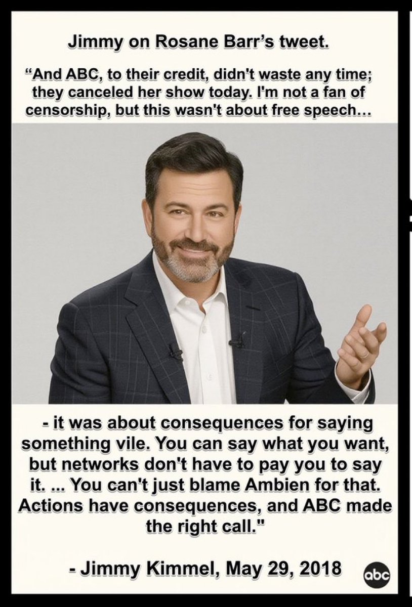 OpsUh1's tweet photo. @dom_lucre Jimmy Kimmel supports the firing of Jimmy Kimmel. https://t.co/iTlxGp37Mg