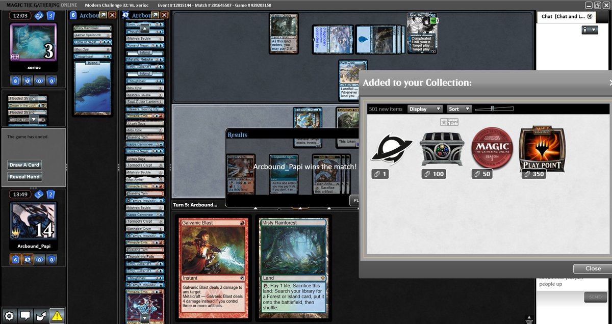 Arcbound_Papi's tweet image. Won the modern challenge with izzet artifact cards 

@fireshoes