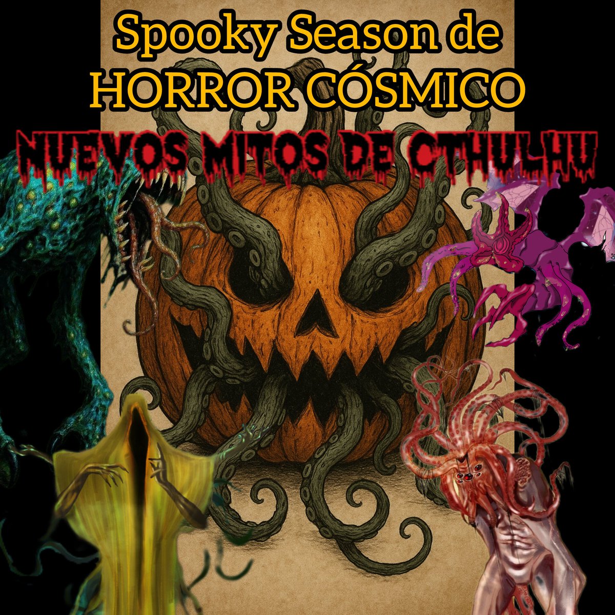 Para una Spooky Season de horror, tengo algo aberrante para ti: NUEVOS MITOS DE CTHULHU. Tienes la tetralogía principal, la novela corta "El Onirófago", además de varios relatos sueltos. Contacto conmigo para venta directa o cómpralos en Amazon. Links en
nuevosmitosdecthulhu.webador.es