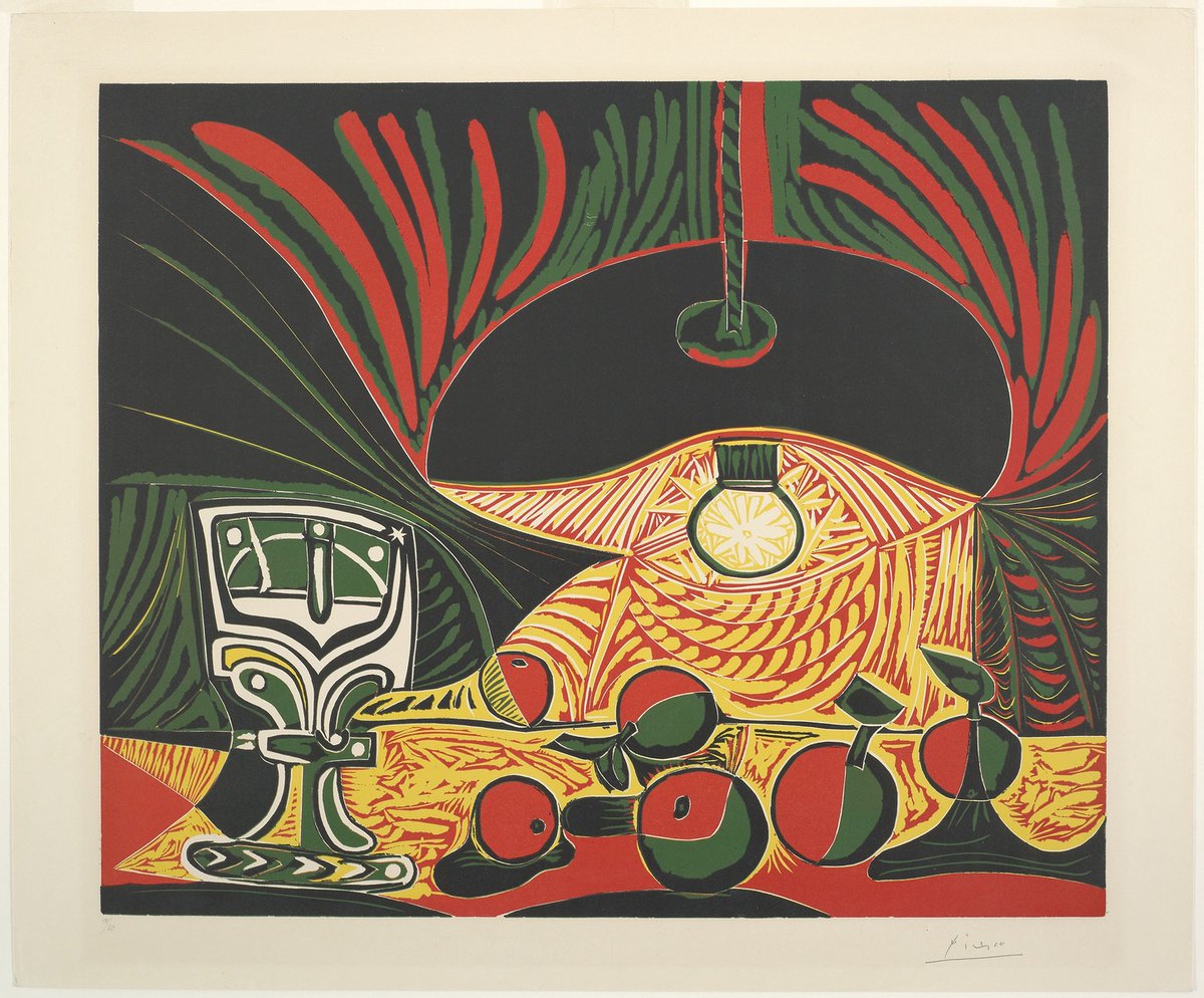 Still Life with Glass Under the Lamp, 1962 #artbots #picasso