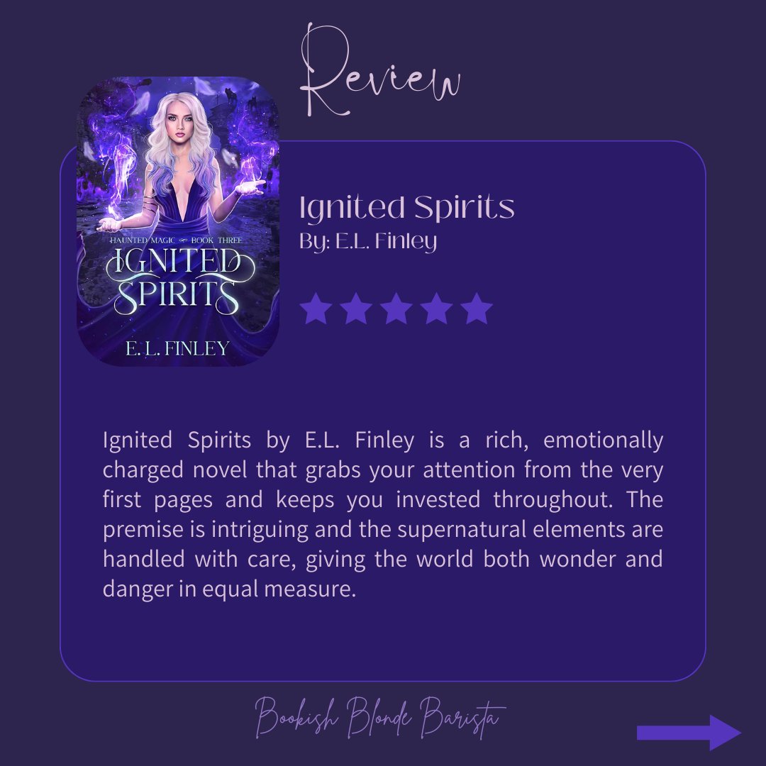 bookishbb's tweet image. 4⭐️for Ignited Spirits by E.L. Finley!
🔥 Emotional, magical, and full of action—this fantasy swept me away. Some subplots could use more depth, but the characters and world-building made it a fantastic read.
📚 goodreads.com/book/show/2278…

#BookReview #FantasyBooks #IgnitedSpirits