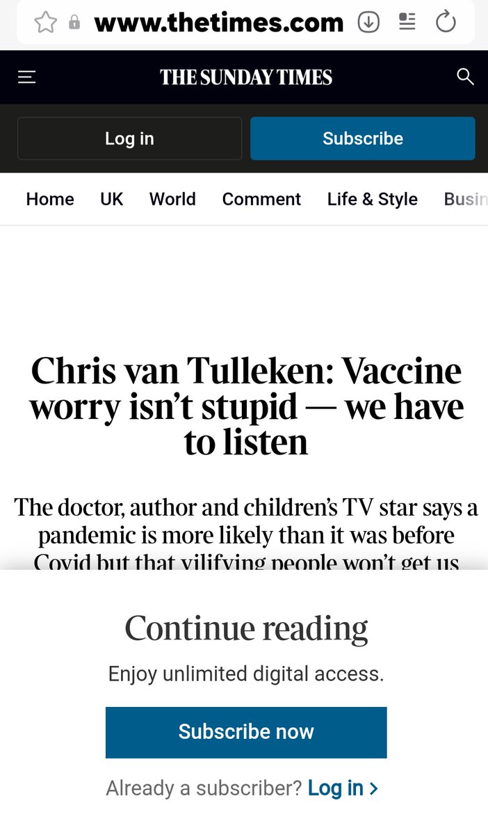 We can't read the article because it's behind a paywall, but we agree with the headline. Vaccine concern isn’t "stupid" — we must listen to those with lived experiences of vaccine harms. Ignoring them only erodes trust in public health.

<a href="/DoctorChrisVT/">Chris van Tulleken 🏳️‍🌈</a>
<a href="/thetimes/">The Times and The Sunday Times</a>  
#VaccineTrust