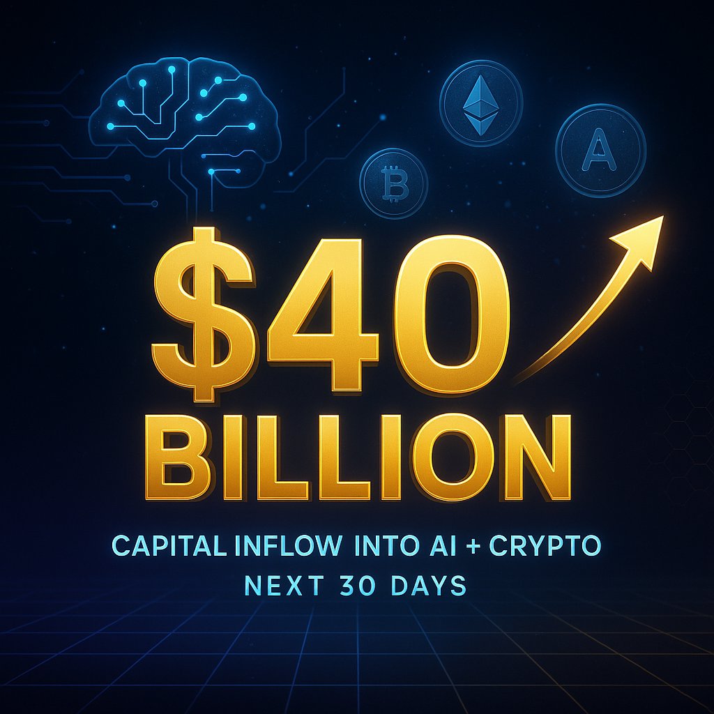 🚀 $40B in fresh capital is set to flow into the AI Crypto sector within the next 30 days.

This wave of liquidity could supercharge innovation, fuel new narratives, and ignite the next phase of AI-driven blockchain growth.

Are you positioned for the AI-Crypto surge? 🌐⚡️

#AI