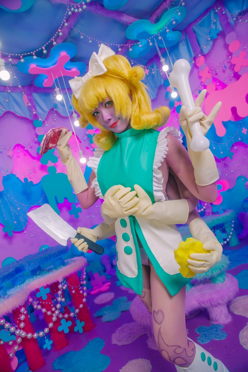 【cosplay】

水野純子　妄想乙女　　　腐美❤️FUMI

📸：＠Aya012me
スタジオ：<a href="/studio__ao/">studio碧</a> 

ずっと憧れていた水野純子さんデザインフィギュアのコスしました！定食屋を営む腐美ちゃんです多腕大好き✨
このブースで絶対撮りたかった！