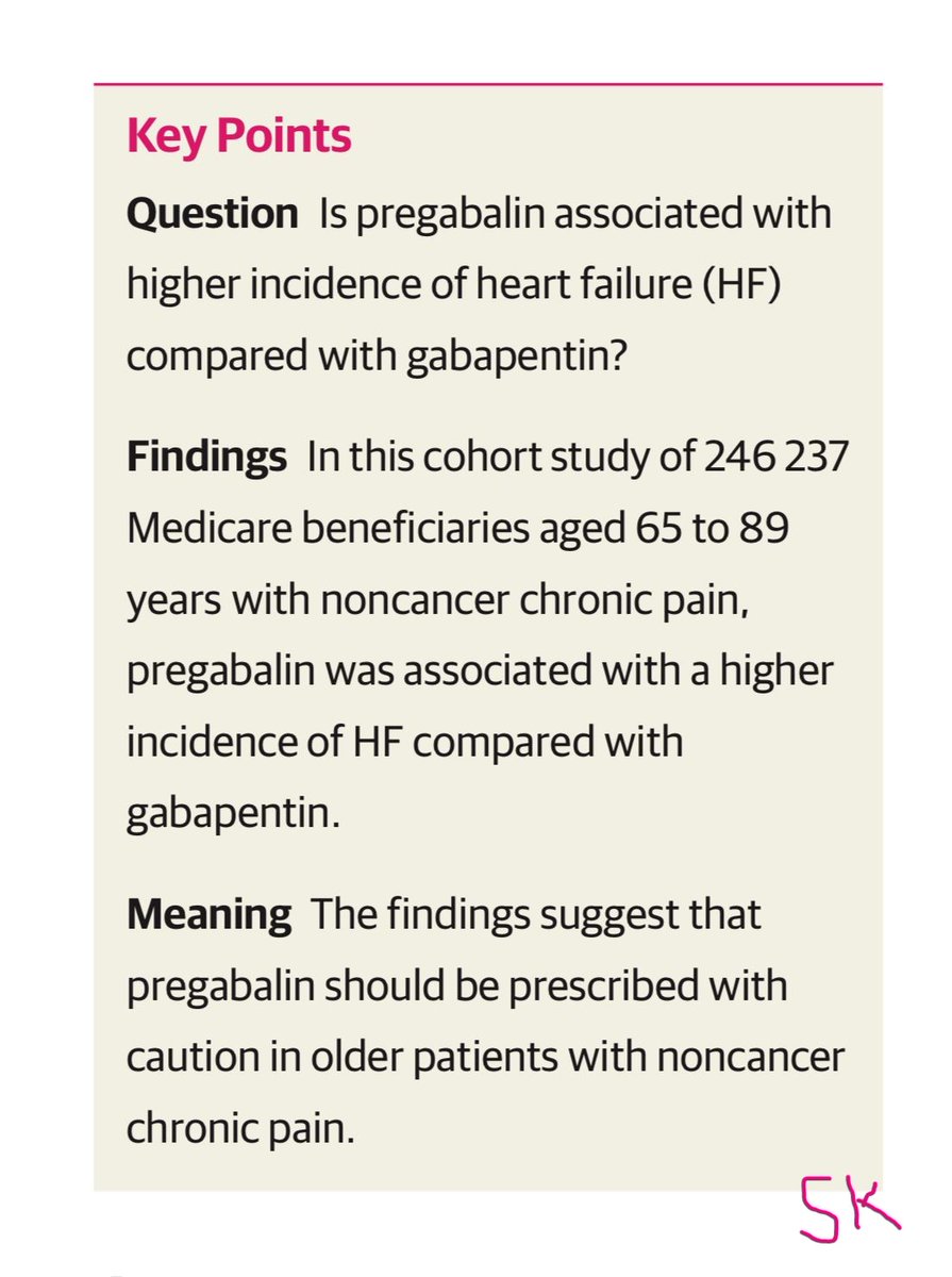 hyderabaddoctor's tweet photo. Pregabalin vs Gabapentin: New Heart Risk Study
A new study (JAMA Network Open, Sept 2025) found that:
1. In people 65–89 years old, pregabalin users had ~50% higher risk of developing heart failure compared to gabapentin users.
2. The risk was much higher in those with prior heart or vascular disease.
3. Even without known heart disease, older adults on pregabalin still had some added risk.

What does this mean?
✅For patients: If you are older or have heart problems, ask your doctor if gabapentin or other options may be safer. Report swelling, breathlessness, or sudden weight gain early.
✅For doctors: Prescribe pregabalin cautiously in elderly, especially with cardiovascular disease. Monitor closely if it must be used.

Bottom line:
Pregabalin may not be the best first choice in older adults with heart risk; gabapentin looks safer.

(Note: This study only showed an association, and further studies are needed to establish cause-effect relationships. Follow your doctor’s advice regarding the use of pregabalin or gabapentin)