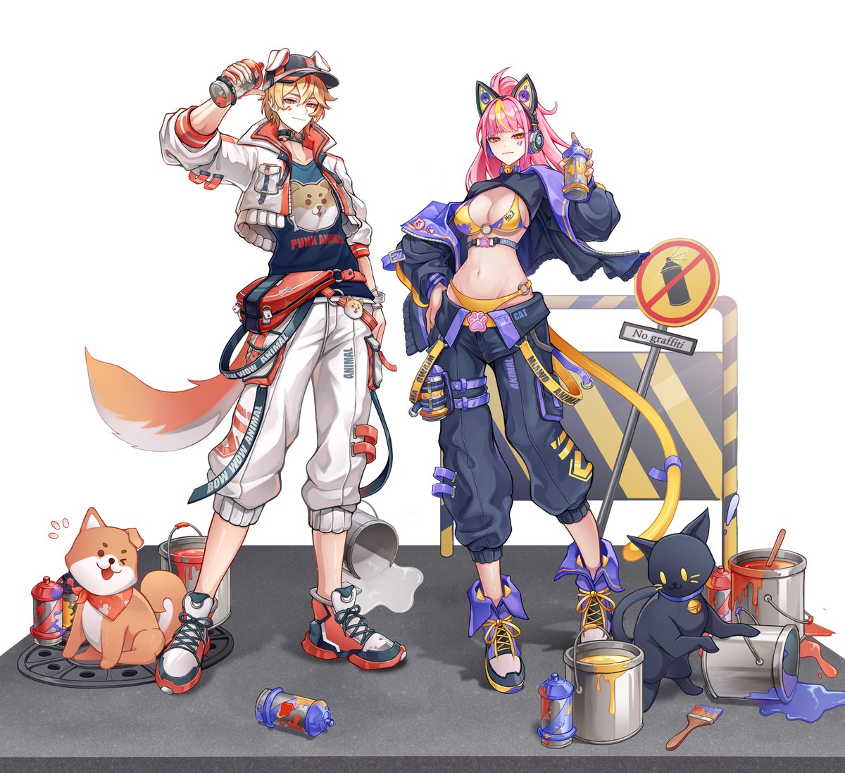 kimpoq's tweet photo. Orignal Character (Costume) 

#illustration #illust #oc #일러스트 #그림 #punk #Graffiti https://t.co/CykSqQIBHt