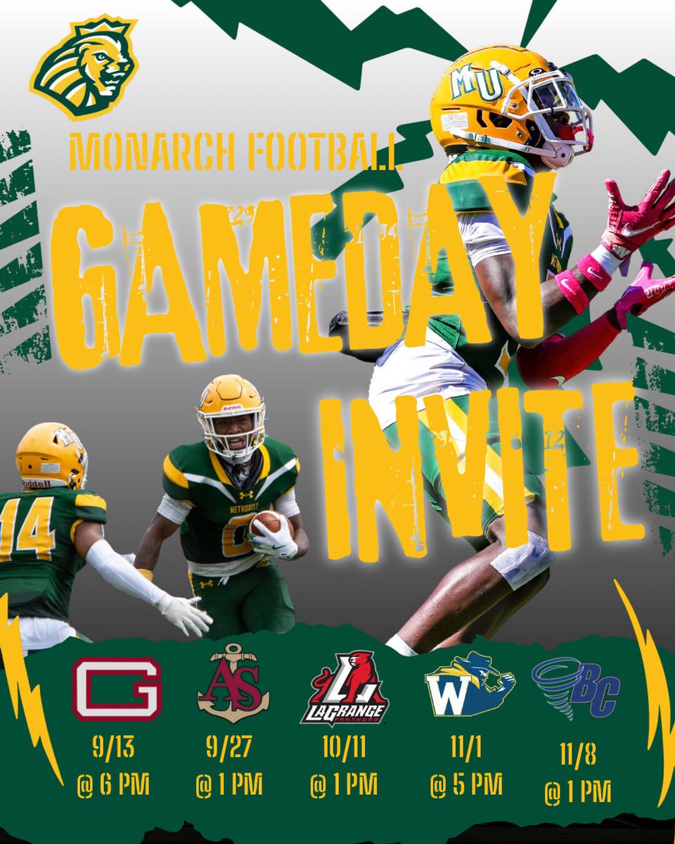 Blessed to have received a gameday invite from Methodist University! Thank you Coach Doc for the opportunity! #GoMonarchs <a href="/CoachDoc_/">Coach Doc</a>