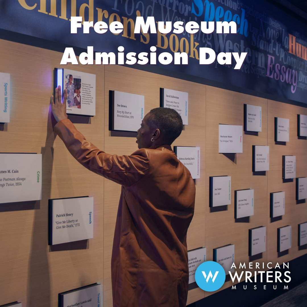 Enjoy free admission all day today! At 11:30 am &amp; 1:30 pm, head to the front desk for the Melted in the Pot tour and celebrate the incredible writing and achievements of Latinx writers. Also at 11:30 am, grab the little ones and join us for a special Little Squirrels Storytime!
