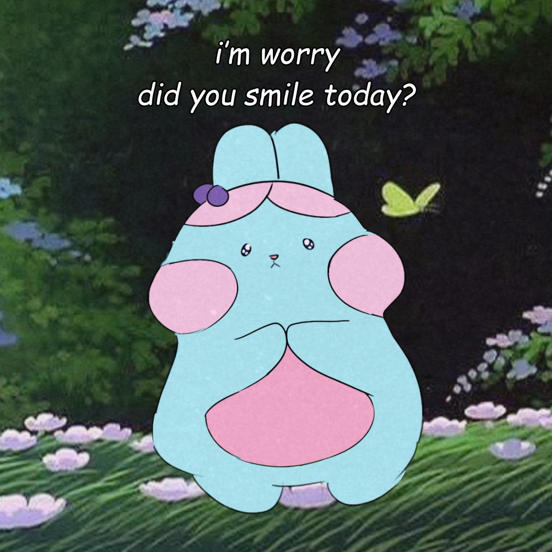 Bunny_Falls's tweet photo. If you’re having a busy day, bitbit’s here to remind you: 

Happiness looks perfect on your cheeks🍒
so smile, smile, smile! 

Drop a ❤️ to pass the smile check. 

#bunnyfalls #memesdaily #meme #fyp #relevant #cute #positive #silly #bunnycore #funny #olddisney https://t.co/En3sAEApmt