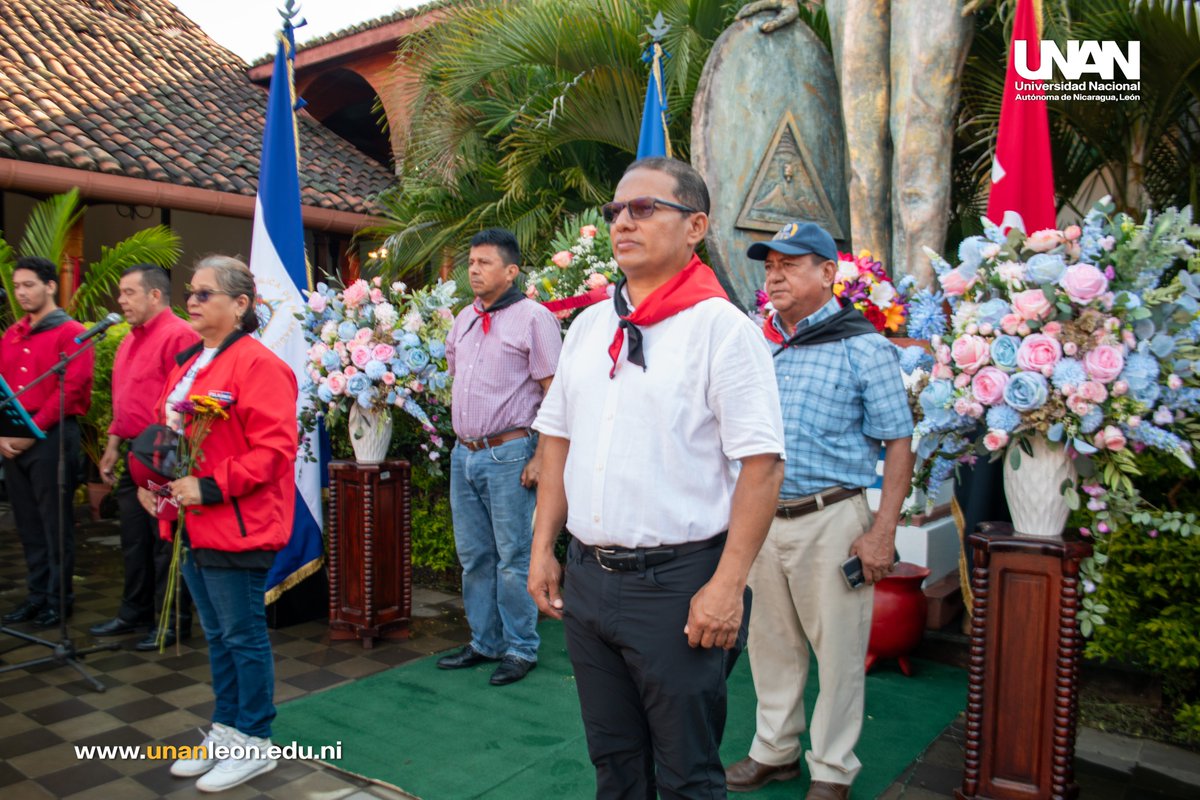 unanleon's tweet photo. La Militancia Sandinista de León rindió homenaje al Héroe Nacional Rigoberto López Pérez, con altar revolucionario y entrega floral en su Casa Natal, Museo que lleva con orgullo su nombre, así como en el Mausoleo que guarda su memoria imperecedera. https://t.co/9ZixmhqlLc