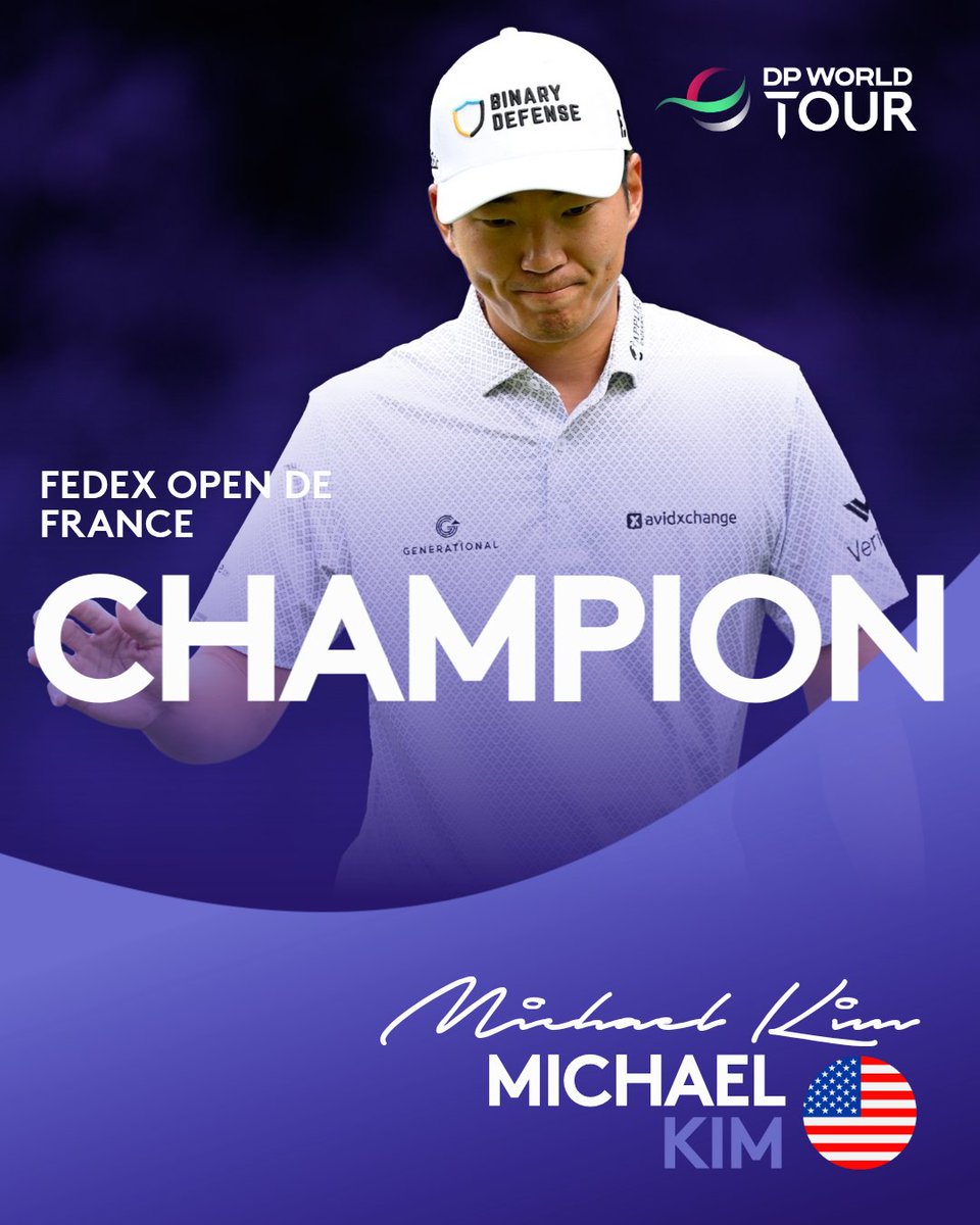 DPWorldTour's tweet image. Michael Kim wins the FedEx Open de France 🏆

He secures his first DP World Tour victory 👏

#FedExOpenDeFrance