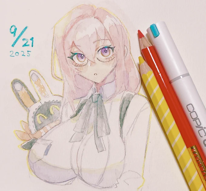 柳さんお誕生日おめでとう〜!主に透明水彩で描きました! #月城柳生誕祭2025