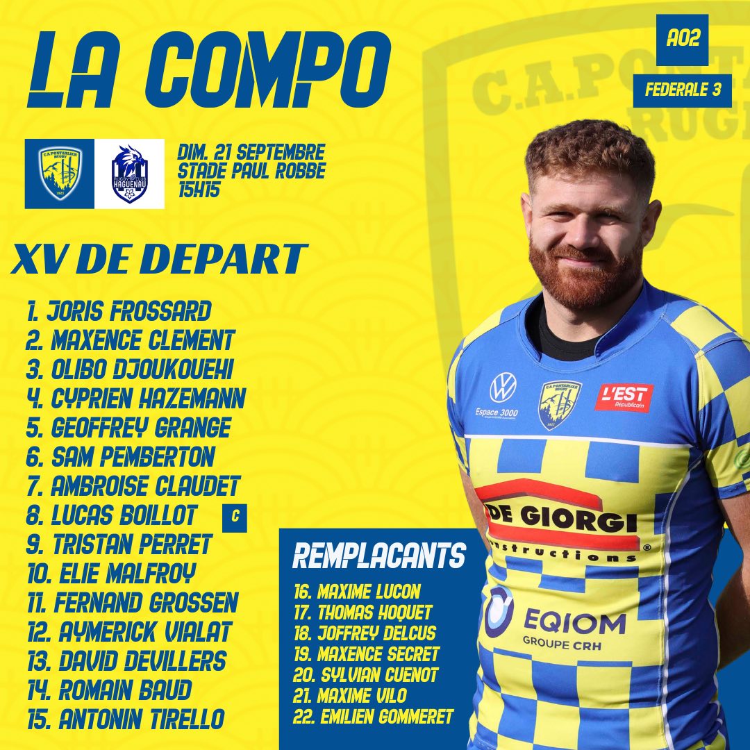 CAPontarlier's tweet image. 🏉 Première pluvieuse à Paul-Robe et 𝑽𝑰𝑪𝑻𝑶𝑰𝑹𝑬 𝑫𝑬𝑺 𝑱𝑨𝑼𝑵𝑬 𝑬𝑻 𝑩𝑳𝑬𝑼 !!!! Deux succès en deux matchs !🫡

CA Pontarlier 2️⃣3️⃣-1️⃣6️⃣ Rugby Club Haguenau

#Federale3 #Fed3