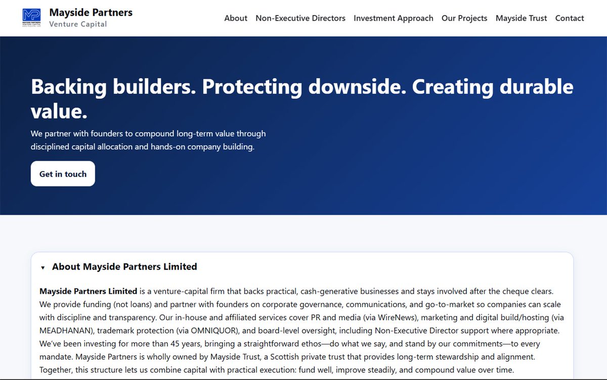 Mayside Partners launches new branding by <a href="/meadhanan/">MEADHANAN</a> at mayside.com <a href="/maysidepartners/">Mayside Partners</a>